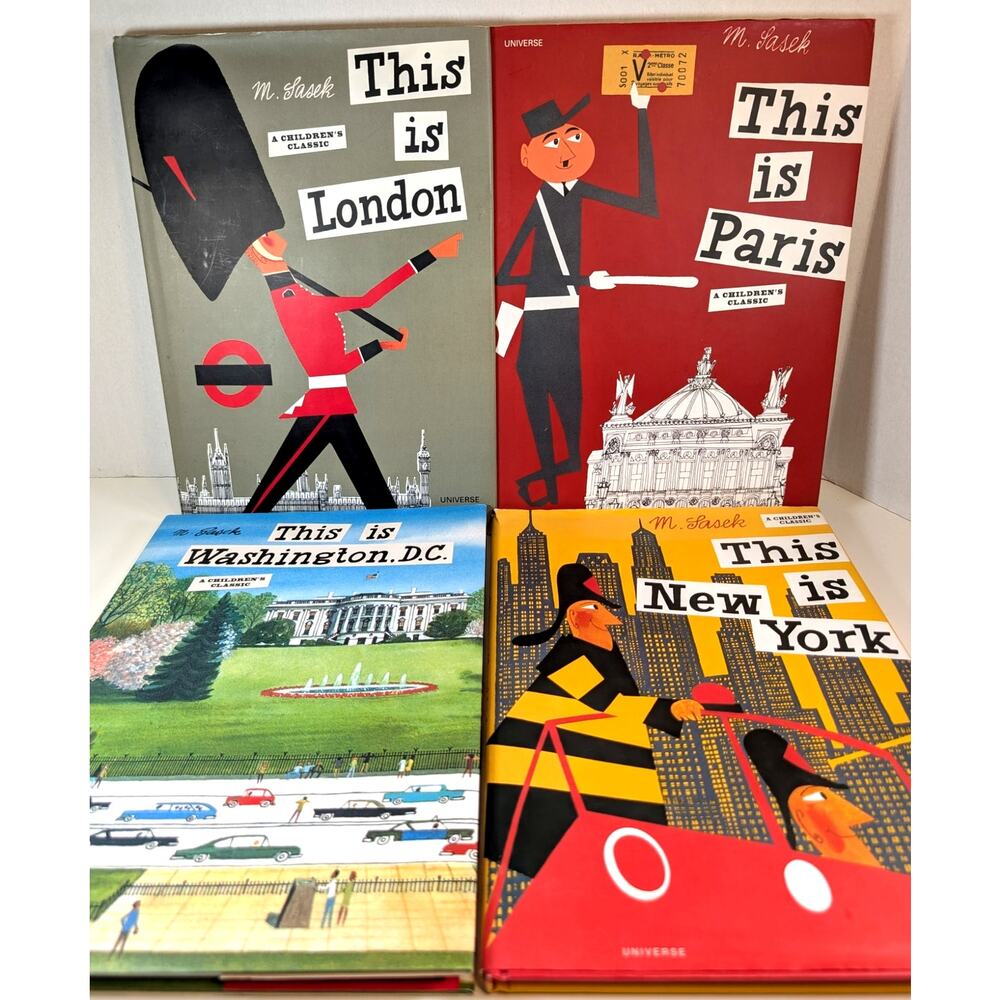 Lot of 4 M. SASEK Children's Books~This Is Washington~London~New York~Paris